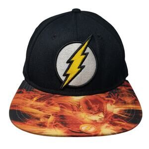 DC Comics The Flash Snapback Hat Multicolor One Size Adjustable Embroidered